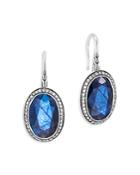 John Hardy Sterling Silver Classic Chain Labradorite & Gray Diamond Oval Drop Earrings