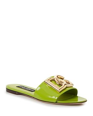 Dolce & Gabbana Women's Logo Flat Slide Sandals
