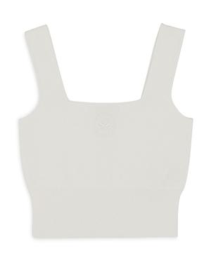 Sandro Bresil Cropped Embroidered Knit Top