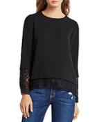 Bcbgeneration Lace-trimmed Boxy Top