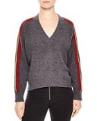 Sandro Artic Striped-sleeve Sweater