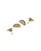 Ajoa By Nadri Pave Taco Stud Earrings In 18k Gold Plate, Set Of 2