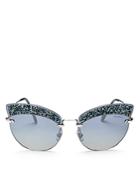 Miu Miu Women's Embellished Mirrored Cat Eye Sunglasses, 65mm