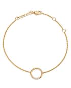 Zoe Chicco 14k Yellow Gold Small Thick Circle Pave Diamond Adjustable Bracelet