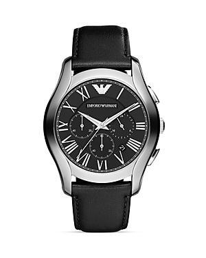 Emporio Armani Valente Black Dial Watch, 44.5mm