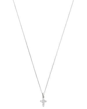 Bloomingdale's Diamond Mini Cross Pendant Necklace In 14k White Gold, 0.25 Ct. T.w. - 100% Exclusive