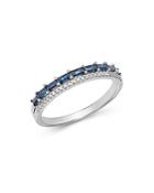 Kc Designs 14k White Gold Mosaic Sapphire & Diamond Stacking Ring