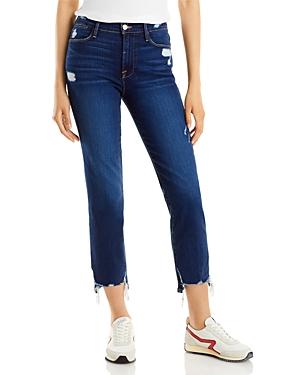 Frame Le High Straight Leg Jeans In Cobbert Rips