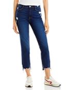 Frame Le High Straight Leg Jeans In Cobbert Rips