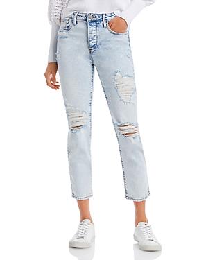 Aqua Straight Destroyed Ankle Jeans In Light Wash - 100% Exclusive
