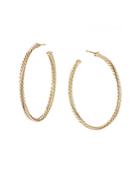 David Yurman 18k Yellow Gold Cable Spiral Hoop Earrings