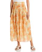 Vince Garden Printed Smocked Waist Skirt