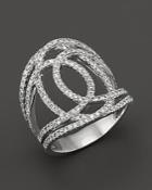 Diamond Interlocking Geometric Ring In 14k White Gold, 1 Ct. T.w.
