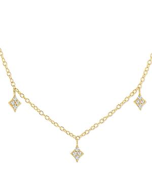 Moon & Meadow 14k Yellow Gold Diamond Dangle Statement Necklace, 16-18
