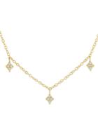 Moon & Meadow 14k Yellow Gold Diamond Dangle Statement Necklace, 16-18