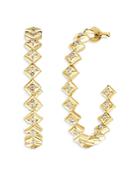 De Beers Forevermark Icon Diamond 34mm Hoops In 18k Yellow Gold, 0.30 Ct. T.w.