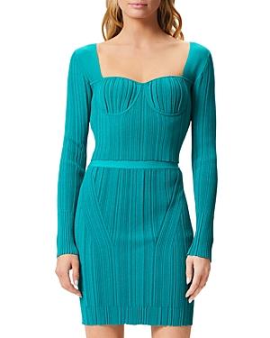 Herve Leger Transparent Ribbed Sweetheart Top