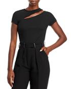 Aqua Cutout Short Sleeve Knit Top - 100% Exclusive