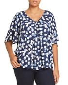 B Collection By Bobeau Curvy Presley Printed Pleat Front Top