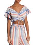Red Carter Cosette Striped Cropped Top