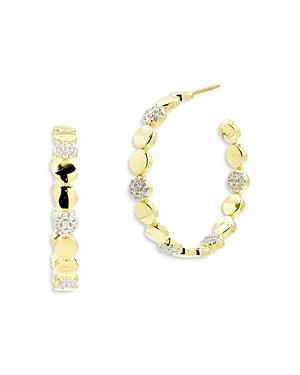 Fredia Rothman Radiance Pave Station Hoop Earrings