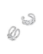 Sterling Forever Sterling Silver Figaro Chain Ear Cuffs