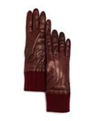 Bloomingdale's Cashmere Cuff Leather Gloves