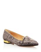 Charlotte Olympia Mid Century Kitty Embroidered Flats