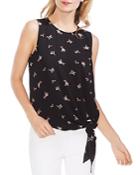 Vince Camuto Sleeveless Floral Tie-front Top