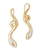 John Hardy 18k Yellow Gold Legends Cobra Diamond Pave French Wire Earrings - 100% Exclusive
