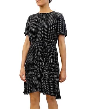 Sam Edelman Polka Dot Ruched Chiffon Mini Dress