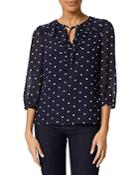 Hobbs London Demi Polka Dot Ruffled Blouse