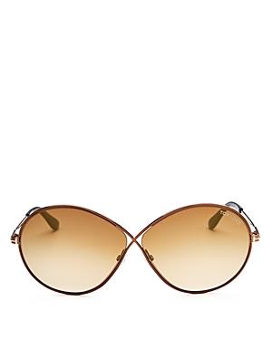 Tom Ford Rania Mirrored Oversized Round Sunglasses, 65mm