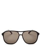 Gucci Polarized Brow Bar Aviator Sunglasses, 60mm