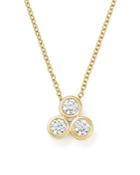 Bloomingdale's Diamond Three Stone Bezel Pendant Necklace In 14k Yellow Gold, .40 Ct. T.w. - 100% Exclusive