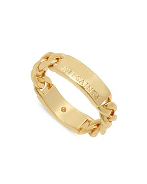 Allsaints Logo Etched Frozen Chain Band Ring