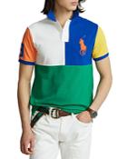 Polo Ralph Lauren Cotton Mesh Big Pony Color Blocked Classic Fit Polo Shirt