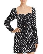 The East Order Amy Ruched Polka Dot Cropped Top