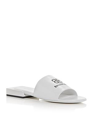 Balenciaga Women's Box Logo Print Slide Sandals