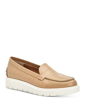 Aquatalia Women's Kyleigh Studded Leather Platform Loafers