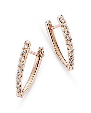 Bloomingdale's Diamond V Hoop Earrings In 14k Rose Gold, 0.20 Ct. T.w. - 100% Exclusive