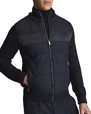 Reiss Brent Zip Through Hooded Hybrid Jacket