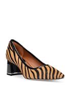 Donald Pliner Women's Pointed Toe Tiger Print Calf Hair Leather Dress Pumps