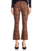 7 For All Mankind High-waisted Kick-flare Jeans In Coated Black/penny Leopard