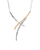 John Hardy Sterling Silver & 18k Bonded Gold Bamboo Frontal Necklace, 16