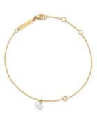 Zoe Chicco 14k Gold Cultured Freshwater Pearl & Diamond Link Bracelet