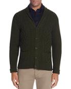 Brooks Brothers Lambswool Cable-knit Shawl Collar Cardigan Sweater
