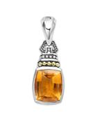 Lagos 18k Gold And Sterling Silver Caviar Color Pendant With Citrine