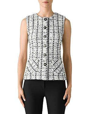 St. John Plaid Tweed Vest