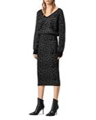 Allsaints Roxanne Metallic Leopard Jacquard Sweater Dress